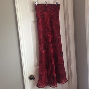 Long burgundy skirt